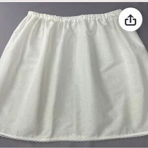 Classic White Half Slip with Elastic Waist
